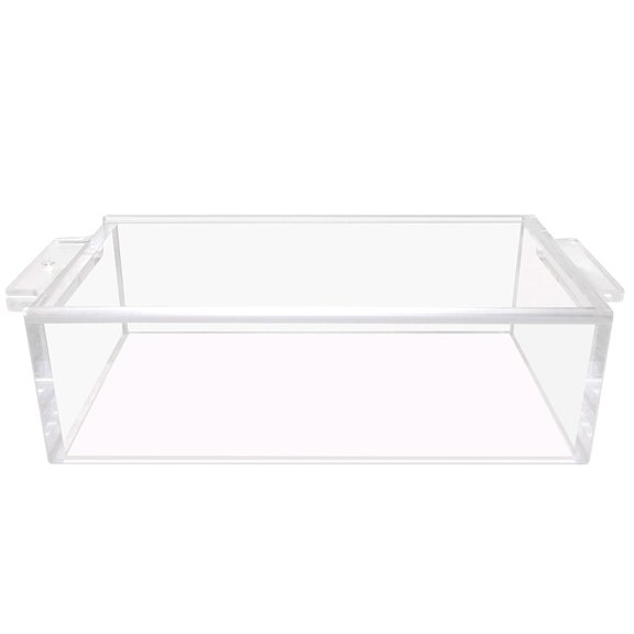 Nadex Coins NCC1-1126 Clear Acrylic Cash Box with Sliding Cover, Non-Locking Cash Storage Box
