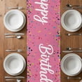 thumbnail image 6 of Pink Birthday Table Runner - 60 Inch Long, Kitchen Dining Table Runner Dresser Scarves, Colorful Confetti Ribbons Polka Dots Classroom Farmhouse Decor for Coffee Tables Wedding Party Banquet, 6 of 8
