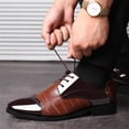 thumbnail image 2 of Mens Dress Shoes Formal Business Oxfords Comfortable Office Suit Tuxedo Patent Leather Shoes Brown 9.5, 2 of 8