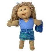 Doll Clothes Superstore Blue Ruffle Dress With Purse Fits Cabbage Patch Kid Dolls