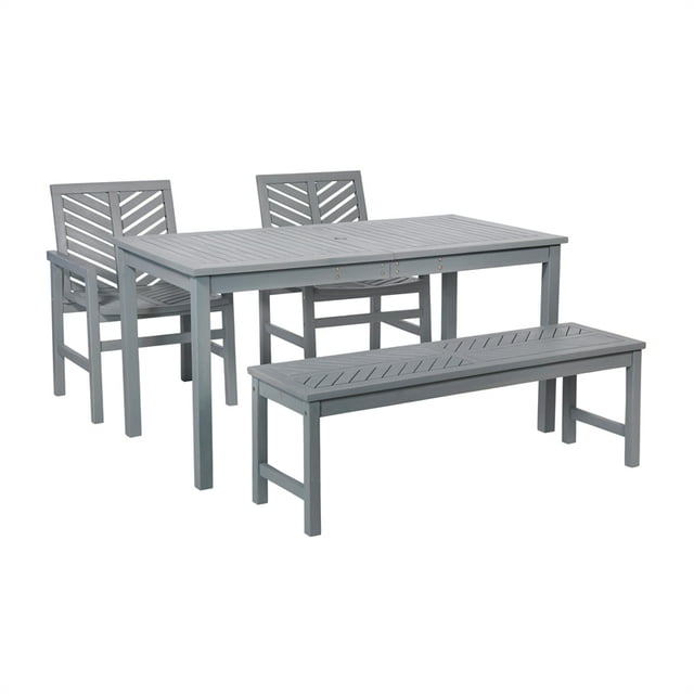 Walker Edison 4 Pièces Chevron Patio Extérieur Ensemble dans le Lavage Gris