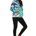 thumbnail image 3 of Pure Essence Tie Dye Long Sleeve Fleece Pullover Hoodie for Women, 3 of 6