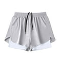 thumbnail image 4 of DPTALR George Men's Solid Color Double-Layer Running Shorts Quick-Dry Breathable Fitness Sports Shorts,Gray,Big and Tall Men XXXXXL, 4 of 6