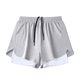 thumbnail image 4 of pstuiky Abreviatura para hombres, Pantalones cortos deportivos de doble capa para hombre, de color liso Pantalones cortos de baloncesto, 4 of 6
