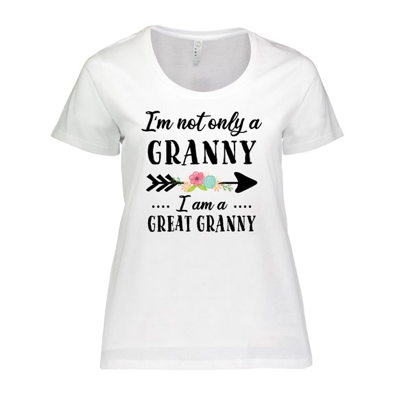 Inktastic I'm Not Only a Granny I'm a Great Granny with Flowers Women's Plus Size T-Shirt