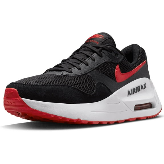 NIKE Men's Air Max Systm Sneaker, Black University Red White, 10