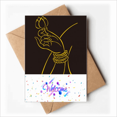 thumbnail image 1 of Culture Black Yellow Hand Lotus Welcome Back Greeting Cards Envelopes Blank, 1 of 3