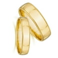 thumbnail image 2 of Pompeii3 Matching Gold His Hers Polished Wedding Band Ring Set, 2 of 3