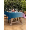 thumbnail image 3 of Outdoor Table Cloth with Umbrella Hole and Zipper, Pink Blue Ombre Waterproof Rectangle Tablecloth 60"x102", Modern Geometric Striped Abstract Art Washable Table Cover for Outside Party Patio Picnic, 3 of 8