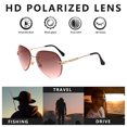 thumbnail image 4 of Gafas de sol recortadas con gradiente sin marco, gafas de sol redondas retras, hechas de metal, 4 of 5