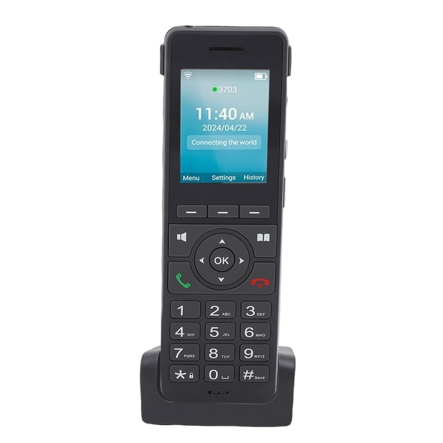 Cordless 4G LTE Cordless Phone Portable Wifi 2.4in Color Screen Desktop Phone for Dect VoIP Black