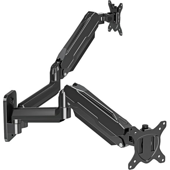 Dual Monitor Wall Mount for 13 to 32 Inch Computer Screens, Gas Spring Wall Monitor Arm for 2 Monitors, Each Holds Up to 19.8lbs