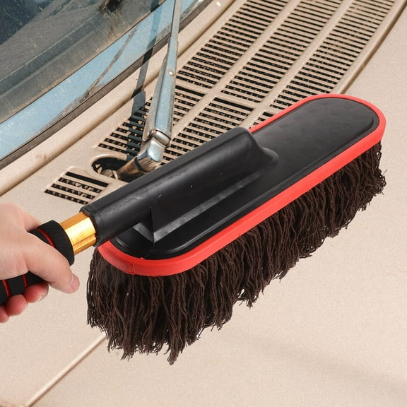 FUTUREORYY Detailing Brushes for Vehicles Coffee Brown 1Set Car Maintenance Retractable Design