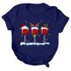 thumbnail image 1 of Gibobby Camiseta Navideña De La mujer Navidad Moda Casual Copa de Impresión Manga Corta Cuello Redondo Suelta Camiseta Blusa Tops(Azul,G), 1 of 5