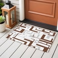 thumbnail image 5 of Brown Geometric Stripes Washable Small Entryway Area Rugs 2'x3', Modern Abstract Lines Maze Low Pile Throw Rug Non-Slip Sturdy Edge Binding Carpet for Front Door Floor Room Entry, 5 of 9