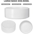 thumbnail image 2 of 8'' Ceramic Raised Dog Bowl - 70Oz Dog Food & Water Bowl with Elevated Non-Slip Bamboo Stand, Dishwasher & Microwave Safe, Anti Vomiting Heavy Duty Pet Bowl for Medium and Large Dogs, White, 2 of 8