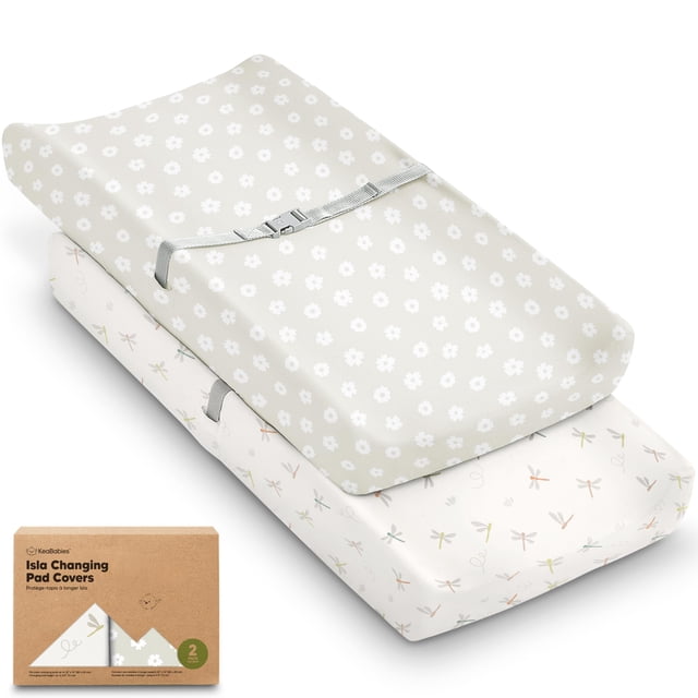 Funda para Cambiador de Pañales KeaBabies 2 Unidades 81x41 cm Bambú