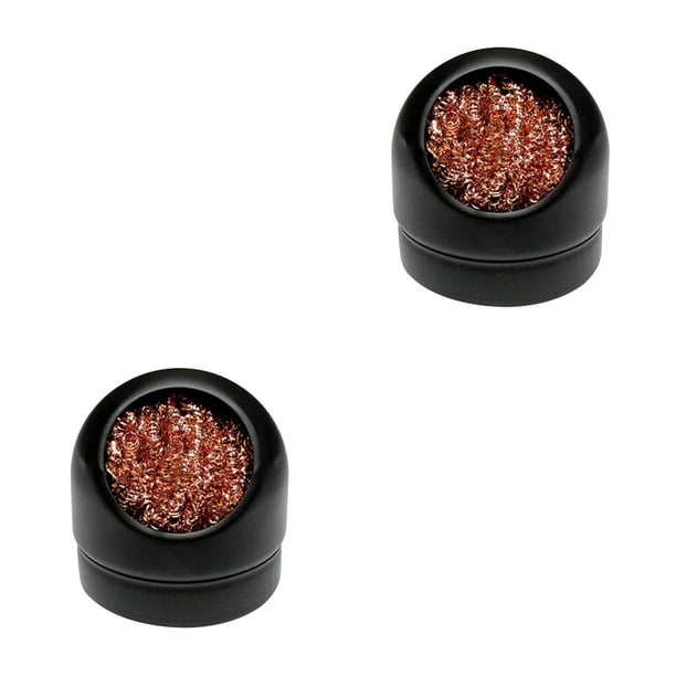 Speravity Limpiador de esponja de alambre de acero y latón para de bolas de alambre de punta de soldador, boquilla de soldadura para desoldar, negro 2piezas Speravity CBP173980