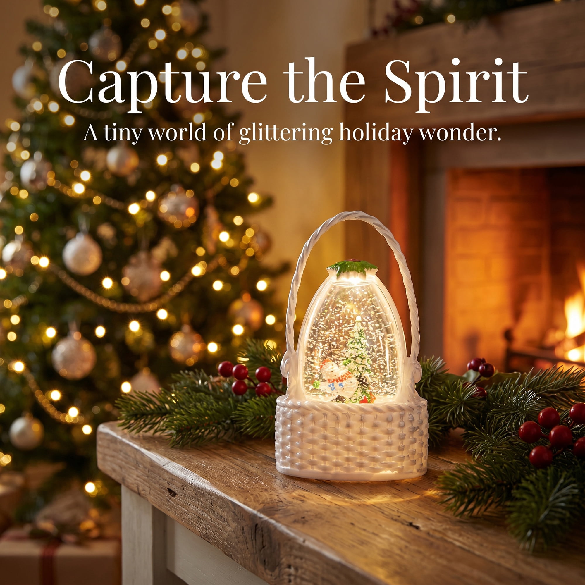 Unique Bargains Christmas Light Up Crystal Ball Shatterproof LED Glitter Sphere Orbs White
