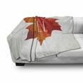 thumbnail image 3 of Autumn Soft Flannel Fleece Throw Blanket, Low Poly Maple Leaf Design in Warm Colors on Off White Background, Cozy Plush for Indoor and Outdoor Use, 70" x 90", Burnt Orange Off White, by Ambesonne, 3 of 6
