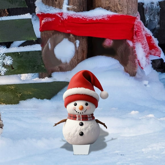 Festive Snowman Yard Stake Outdoor Holiday Decoration Colorful Christmas Garden Art Insert for Seasonal Celebration