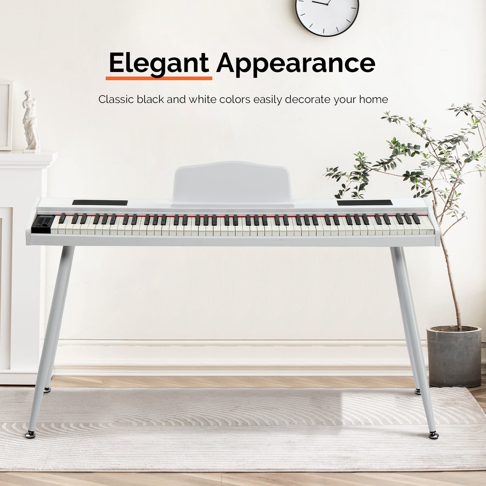 Ktaxon 88-Key Digital Piano, Semi-Weighted Keys Electric Piano with Pedal for Beginner
