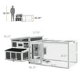 thumbnail image 3 of PawHut Wooden Chicken Coop with Nesting Box, Run for 6 Chickens, Dark Gray, 3 of 9