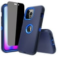 thumbnail image 1 of NIFFPD iPhone 14 Pro Max Case with Screen Protector （Anti Spy Privacy）, Heavy Duty Hard Shockproof Protective Phone Case for iPhone 14 Pro Max 6.7" Dark Blue+Blue, 1 of 3