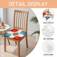 thumbnail image 2 of Red and Blue Pioneer Flower Modern Art Seat Covers for Dining Room Chairs Set Of 4,Stretch Printed Washable Chair Seat Cover with Elastic Ties and Button,Removable Waterproof Couch Cushion Covers, 2 of 5
