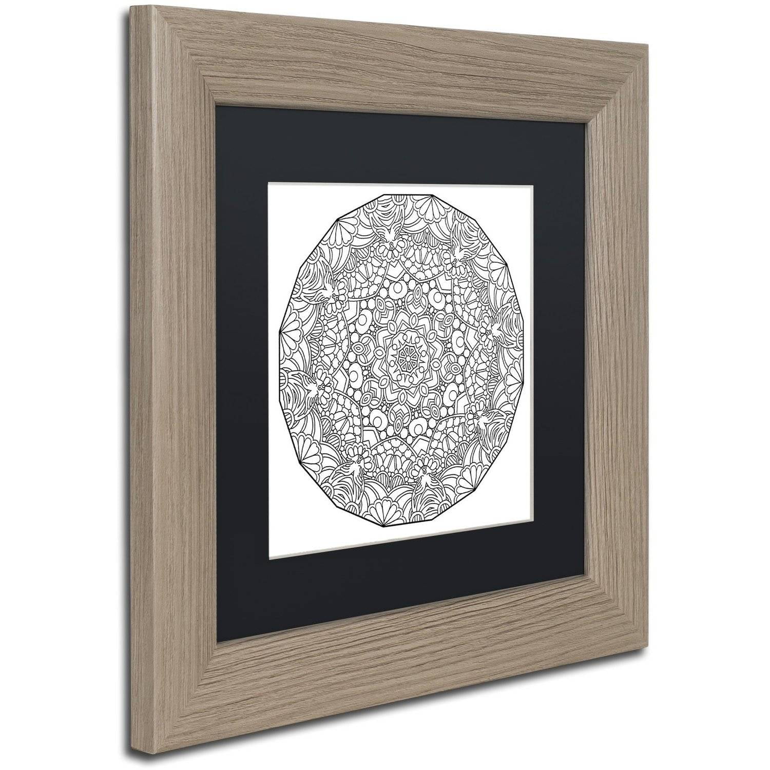 Trademark Fine Art "Peace Mandala" Canvas Art by Kathy G. Ahrens, Black Matte, Birch Frame