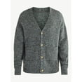 thumbnail image 5 of No Boundaries V-Neck Brushed Cardigan Sweater, Midweight, Men's & Big Men's, 5 of 5