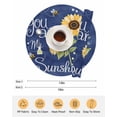 thumbnail image 6 of 13 Inch Round Placemats Set of 6, You Are My Sunshine Non Slip Heat Insulation PP Table Mats, Yellow Sunflowers Cute Bees Heart Blue Washable Place Mats for Kitchen Dining Party Table Decor, 6 of 7