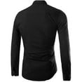 thumbnail image 2 of Huresd Men's Long Sleeve Button Up Shirts Solid Slim Fit Casual Business Formal Dress Shirt Black XL, 2 of 5