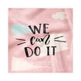 thumbnail image 1 of Feminist Decorative Napkins Set of 4, Calligraphy Style Black Font with Feminism Saying We Can Do It, Silky Satin Fabric for Brunch Dinner Party, 12", Pale Pink Pale Blue, by Ambesonne, 1 of 2