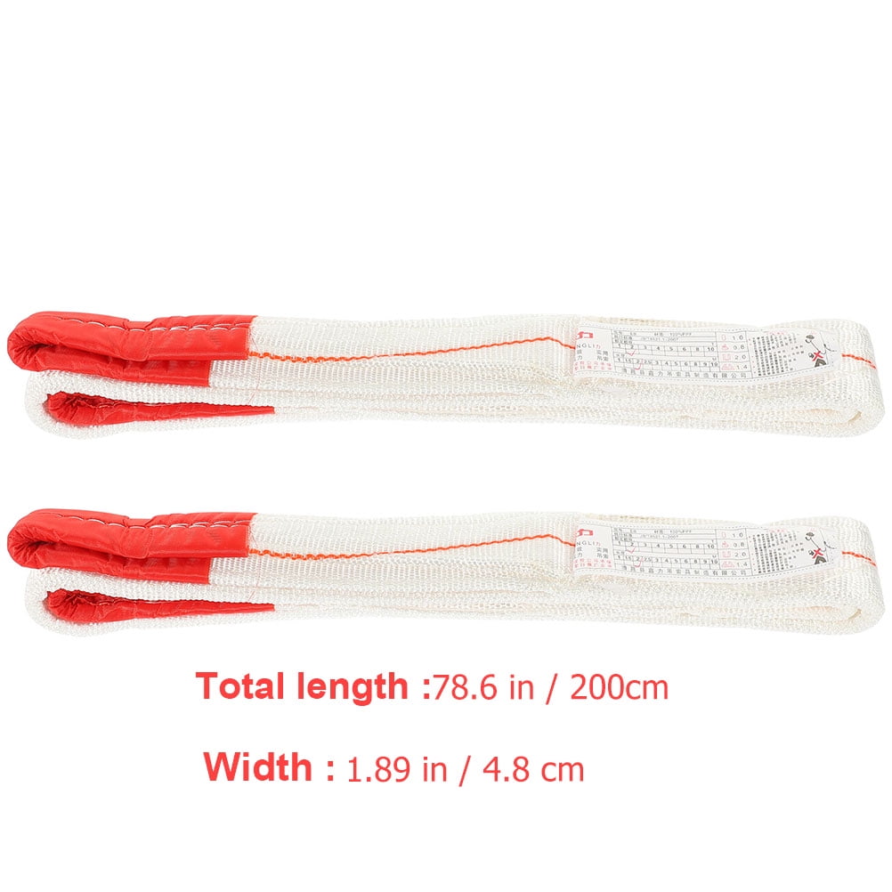 ELAYARD Set of 2 Lightweight Polypropylene Lift Sling Straps for Crane and Heavy Duty Lifting Applications