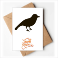 thumbnail image 1 of Black Sparrow retrato animal Nota en blanco del sobre de la tarjeta de agradecimiento, 1 of 4