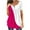 Hot Pink, variant on Womens Plus Size,Women Fashion Solid Color Casual V-Neck Short Sleeve Loose T-Shirt Tops