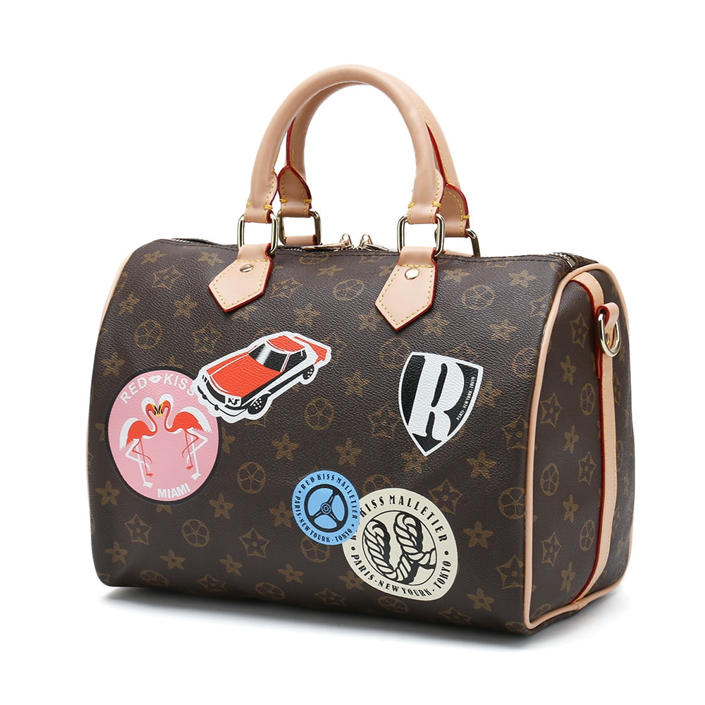 Richports checkered women pu leather tote bag tassels online leather shoulder handbags fashion ladies purses satchel messenger bags