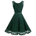 thumbnail image 4 of Market In The Box Women Floral Lace V Neck Sleeveless Bridemaid Party Dress, 4 of 7