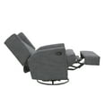 thumbnail image 3 of Second Story Home Hemingway Upholstered Wingback Swivel Gliding Recliner- Dark Gray, 3 of 5
