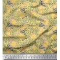 thumbnail image 1 of Soimoi Yellow Rayon Fabric Leopard Animal Skin Printed Fabric 1 Yard 56 Inch Wide, 1 of 3