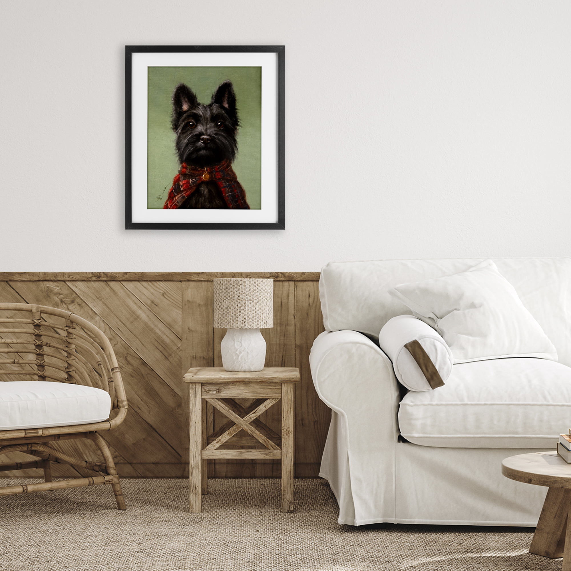 Stupell Industries The Scot Scottish Terrier Black Framed Print Under Glass, design by Lucia Heffernan