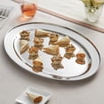 thumbnail image 2 of TrueCraftware- Oval 22” Platter Stainless Steel - Heavy Duty Metal Serving Tray Serving Platters for Appetizer Snack Fruit Cake Server Party Food Display Tray Serving Dishes for Entertaining, 2 of 6