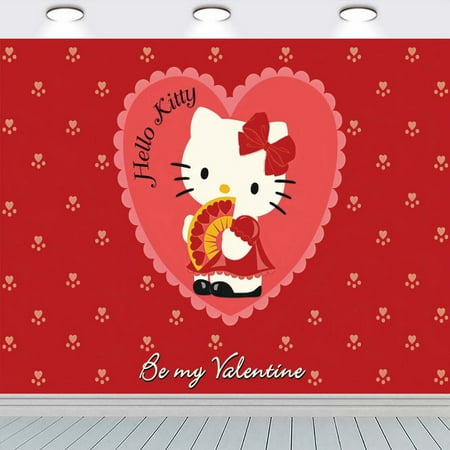 My Melody Hello Kitty Valentines Party Supplies for Photography Taspestry Post Backdrop Banner Background Birthday Decorations