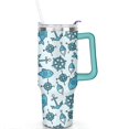 thumbnail image 2 of 40oz Ocean Nautical Anchor Stainless Steel Flip Straw Tumbler Spill Proof Travel Cup Double Wall Vacuum Insulated Coffee Mug with Top Handle, 2 of 6