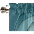 thumbnail image 5 of Teal Brown Ombre Kitchen Curtains Set Short Half Curtains 36 Inches Length, Turquoise Tier Curtains and Valance Set Modern Geometric Aesthetic Curtain Window Treatment Draperies for Cafe Bathroom, 5 of 5