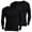 Black, variant on Fesfesfes 2PC Slim Thin Thermal Underwear Men's Round Neck Fall Clothes Breathable Basic Bottoming Shirt Under $10