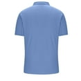 thumbnail image 4 of DDAPJ pyju Solid Color Polos for Men Business Casual Short Sleeve V Neck Lapel Collar Shirt Lightweight Moisture Wicking Golf Tennis Shirts Lightning Sales of Today Blue XL, 4 of 6