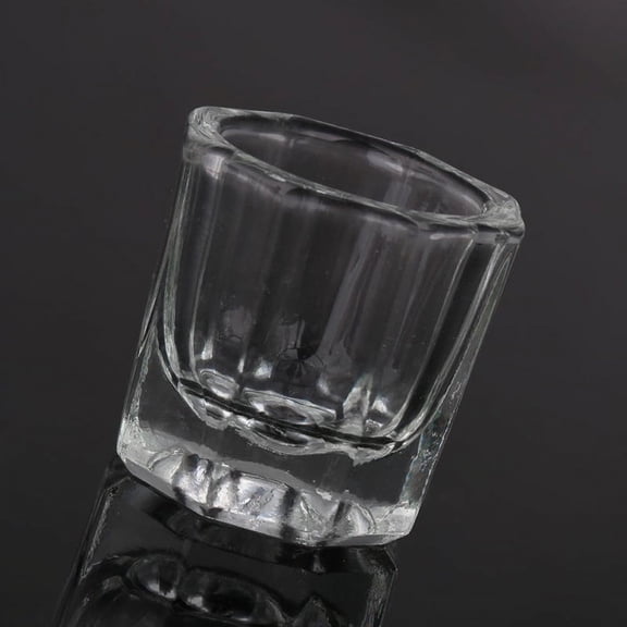 LEARNEVER Nail Art Crystal Cup Small Octagon Coverless Art Manicure Cup Nail Cup, Glass Tool G5Q5