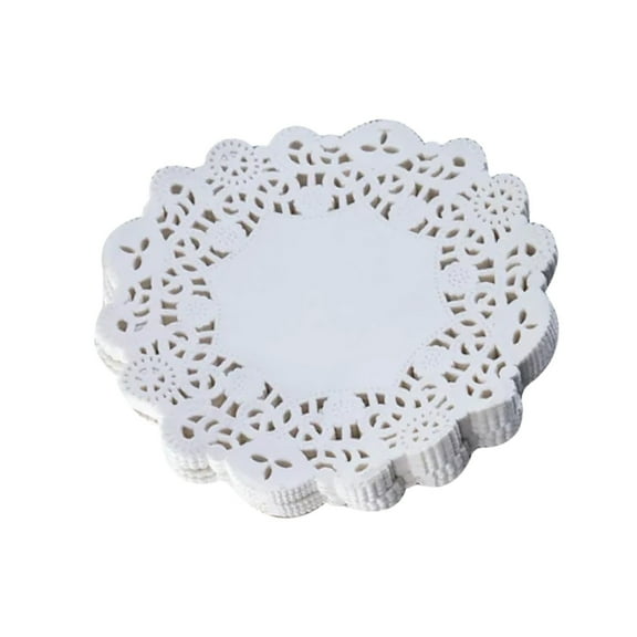 4 Inch White Lace Paper Doilies - 150 Pcs Round Cake Decorations for Weddings, Parties, Dessert Displays - Elegant Table Placemats for Baking & Crafts Clearance